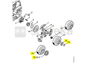 Anel do conjunto de rodas dentadas 3/8p-7 dts 1143-007-1002