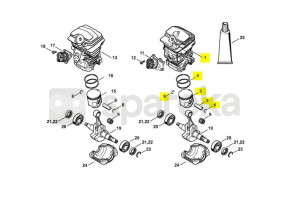 Cilindro com pistão d.42,5mm 1143-020-1205