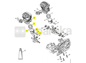 Cilindro com pistão d.44,7 mm 1141-020-1203