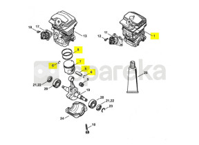 Cilindro com pistão d.44mm 1143-020-1207